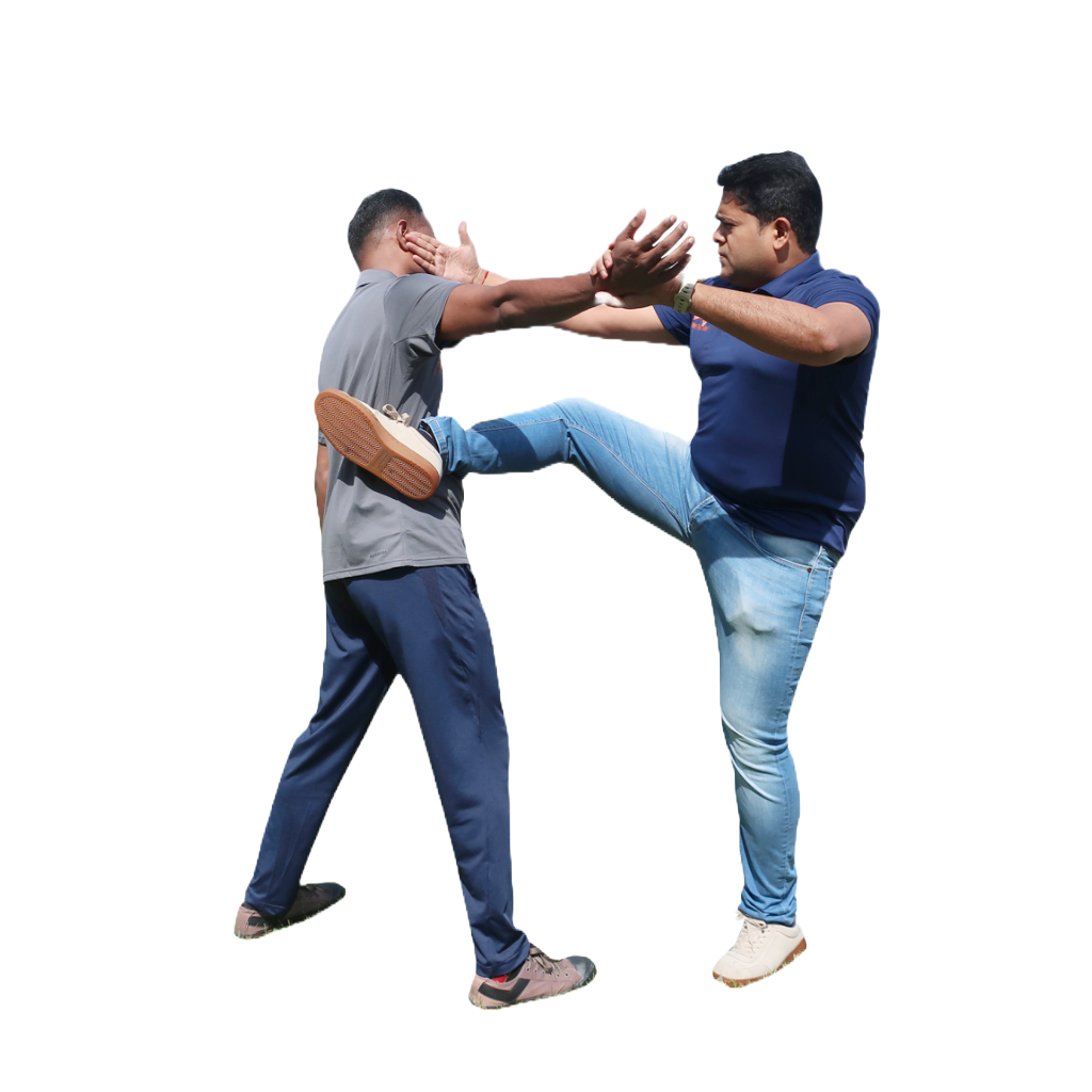 Martial artist demonstrating Varma Udar Payirchi, focusing on core strength and control.